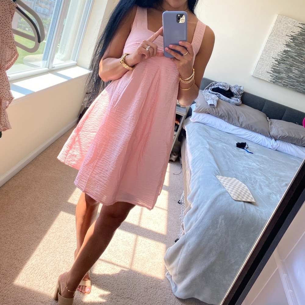 OPEN EDIT Easy Trapeze Dress In Pink Lotus XXS